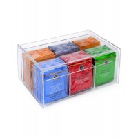 Acrylic 6 Section Tea Bag Box