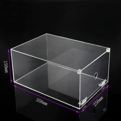 Custom size transparent acrylic shoes box Foldable Sneaker Shoes Box